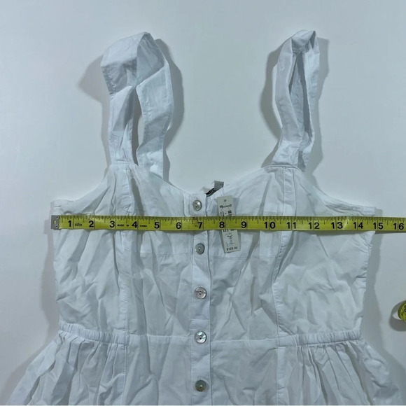 New Madewell Button Front Tiered Midi Dress White Size 4 - Picture 9 of 11